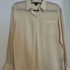 Club Monaco Cream Button-Down Blouse